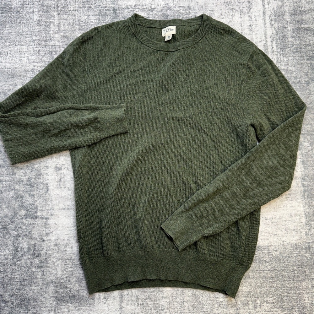 J Crew Sweater Mens Medium (Fits S) Cotton Pique Stitch Crewneck Lightweight